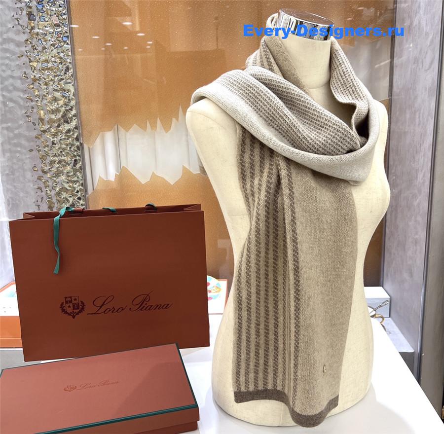 L0r0 P1ana pure cashmere colorblock long scarf