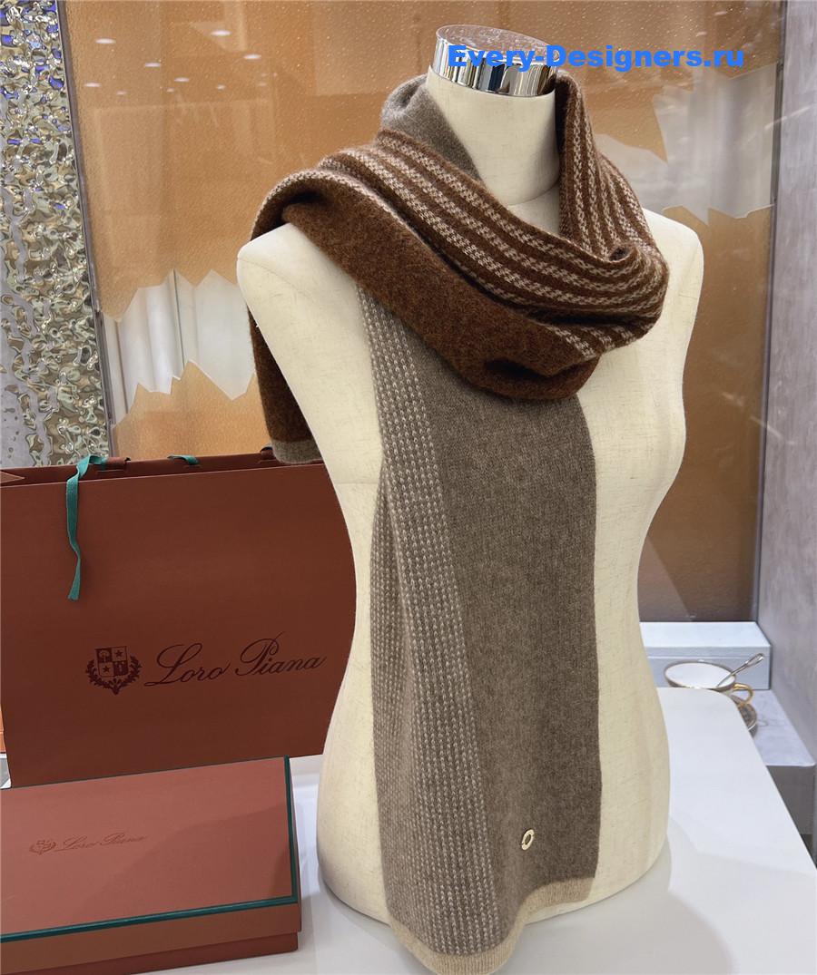 L0r0 P1ana pure cashmere colorblock long scarf