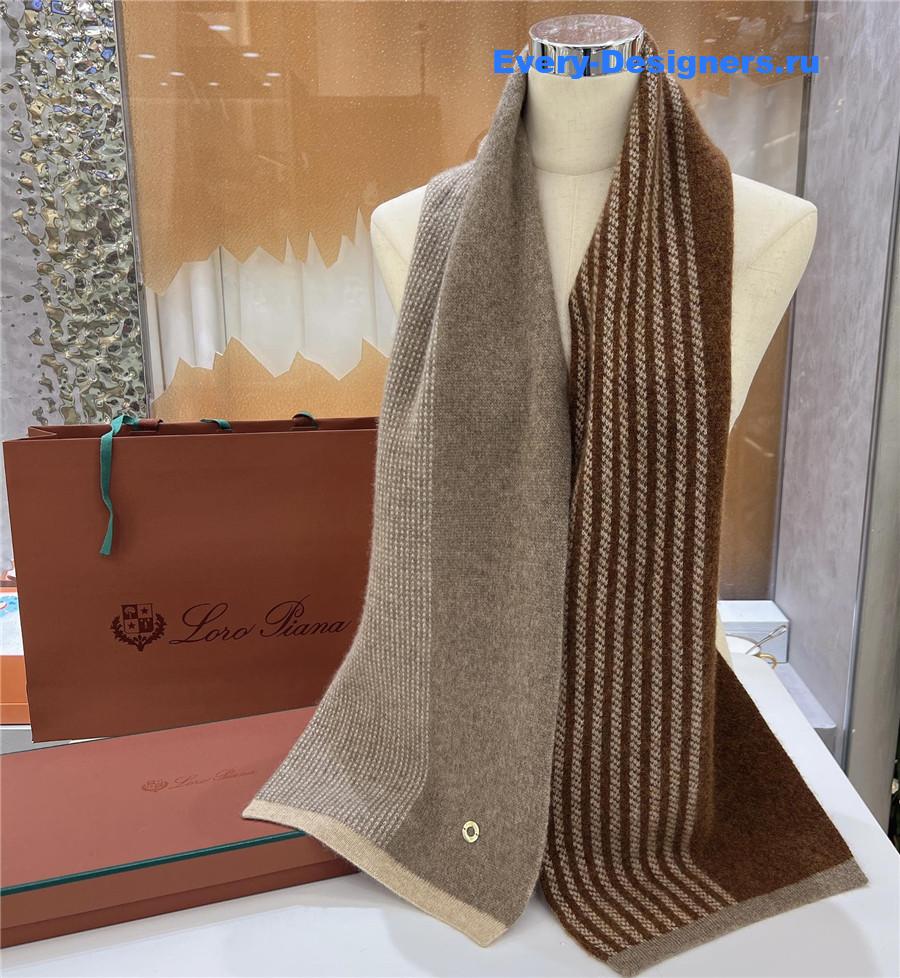 L0r0 P1ana pure cashmere colorblock long scarf