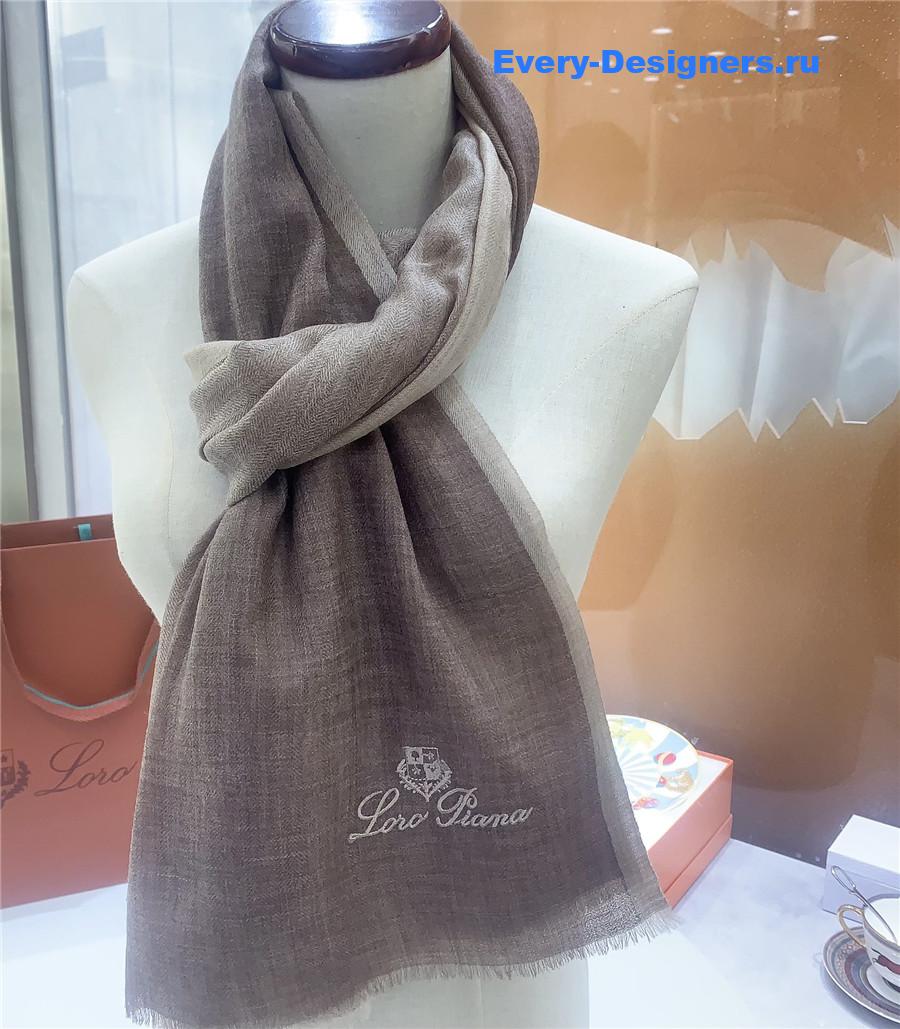 L0r0 P1ana ring velvet colorblock long scarf