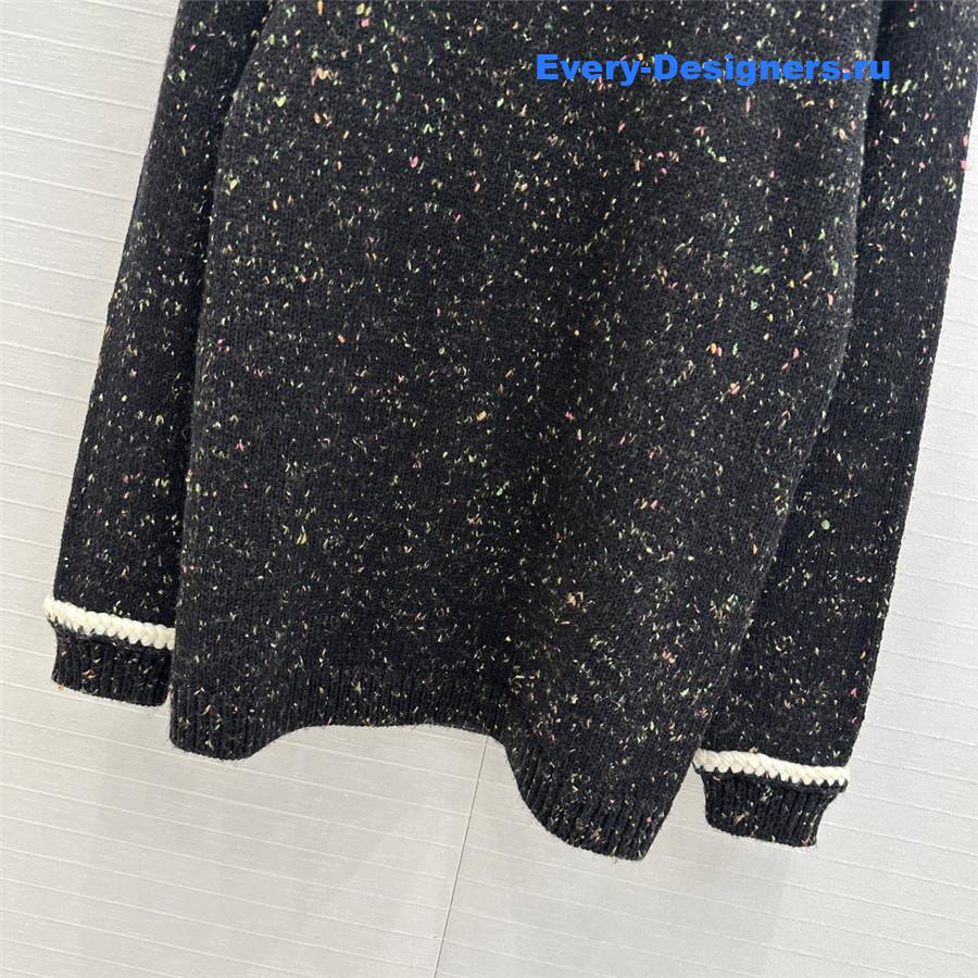 Ch**el trim blend knit sweater black