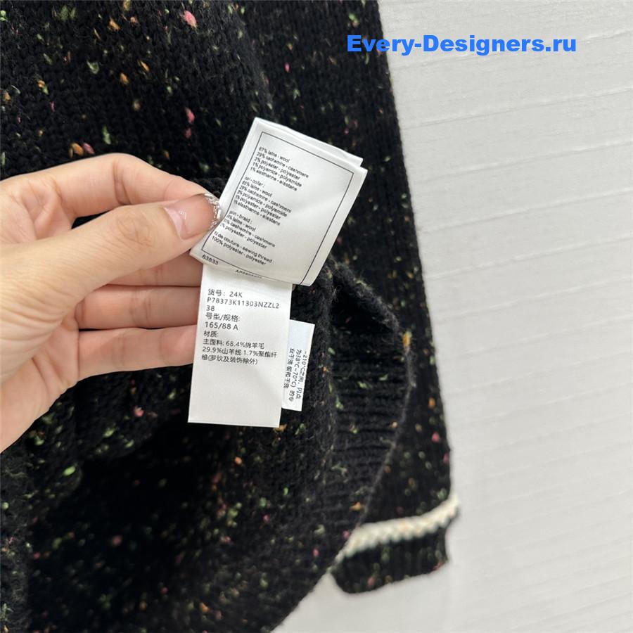 Ch**el trim blend knit sweater black