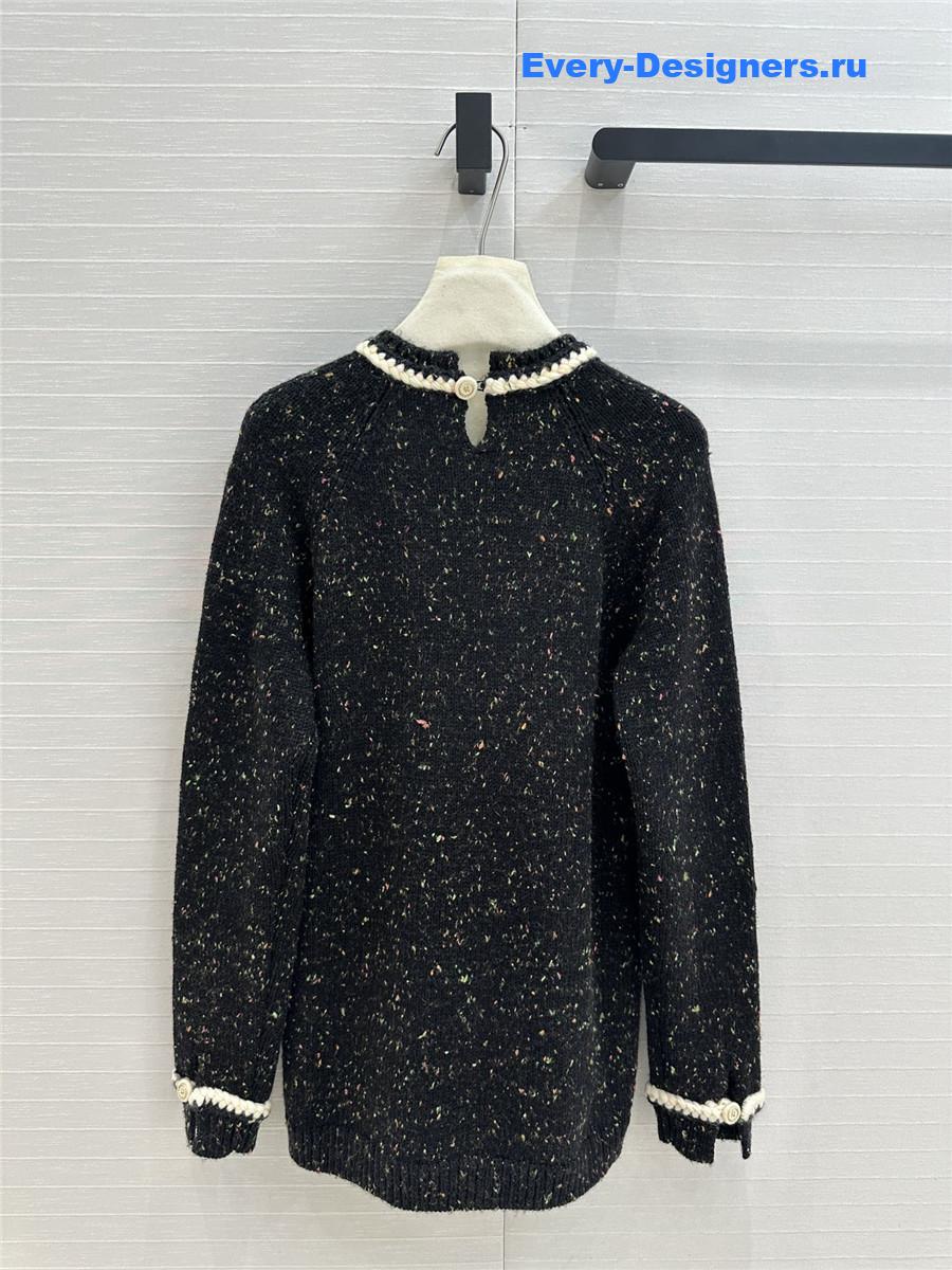 Ch**el trim blend knit sweater black