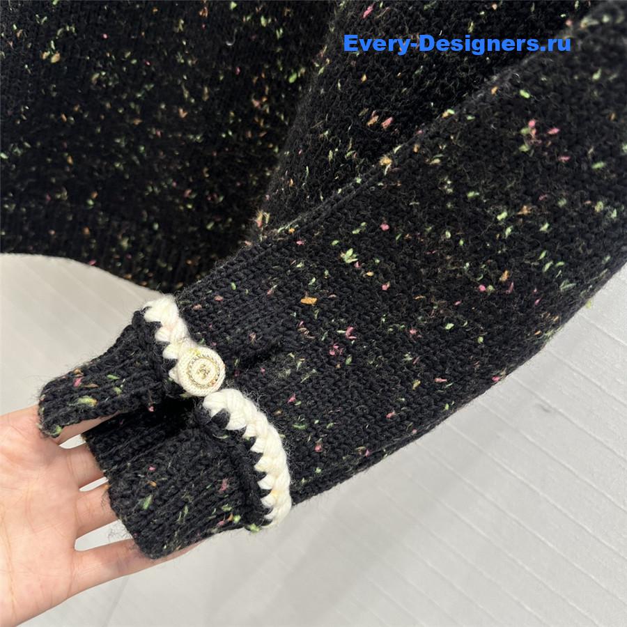 Ch**el trim blend knit sweater black