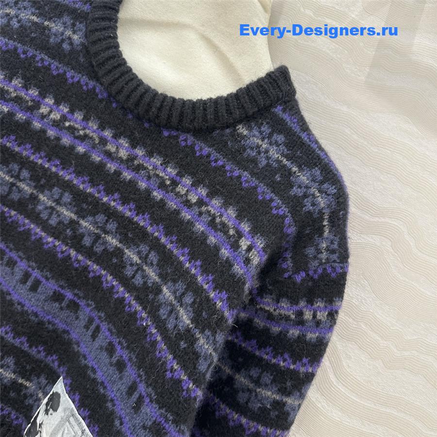 D10r cropped wool sweater blue/purple