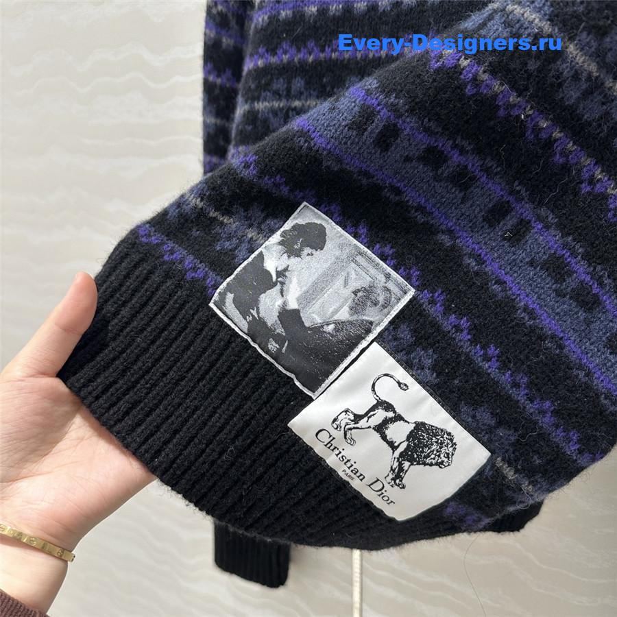 D10r cropped wool sweater blue/purple