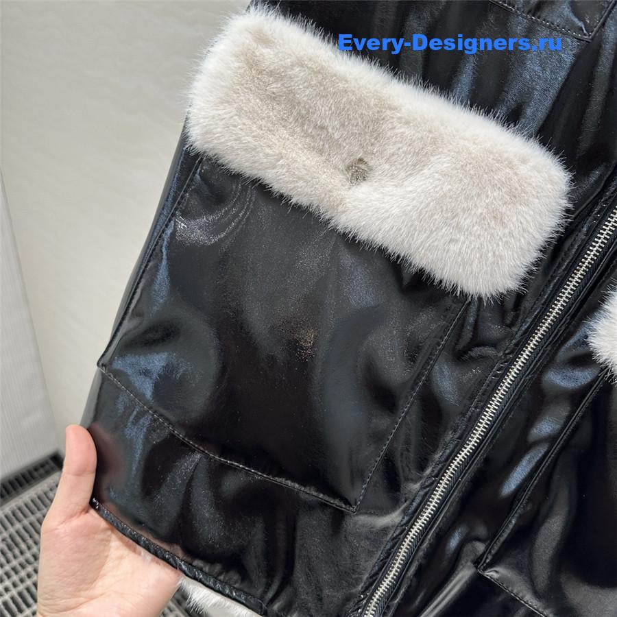 Ch**el fur patchwork protein leather vest