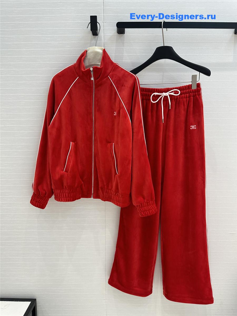 Ce1i*e preppy velvet tracksuit