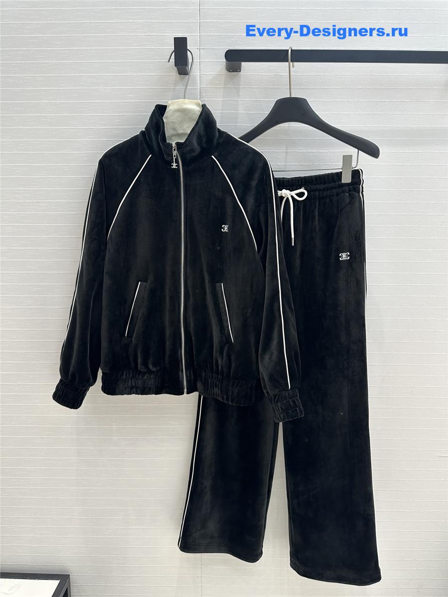 Ce1i*e preppy velvet tracksuit