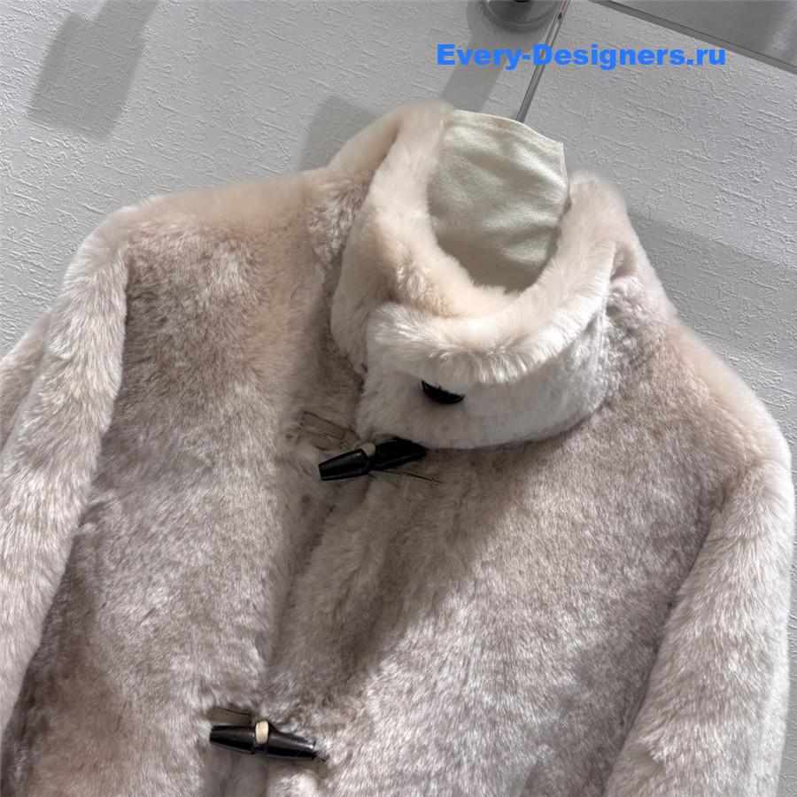 Vanitoo mid-length leather and shearling