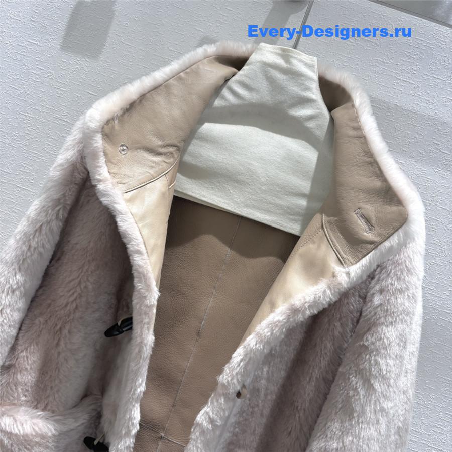 Vanitoo mid-length leather and shearling