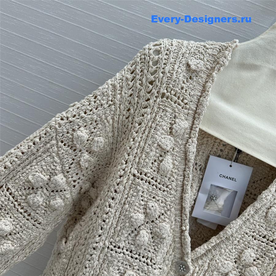 Ch**el crochet embossed cardigan