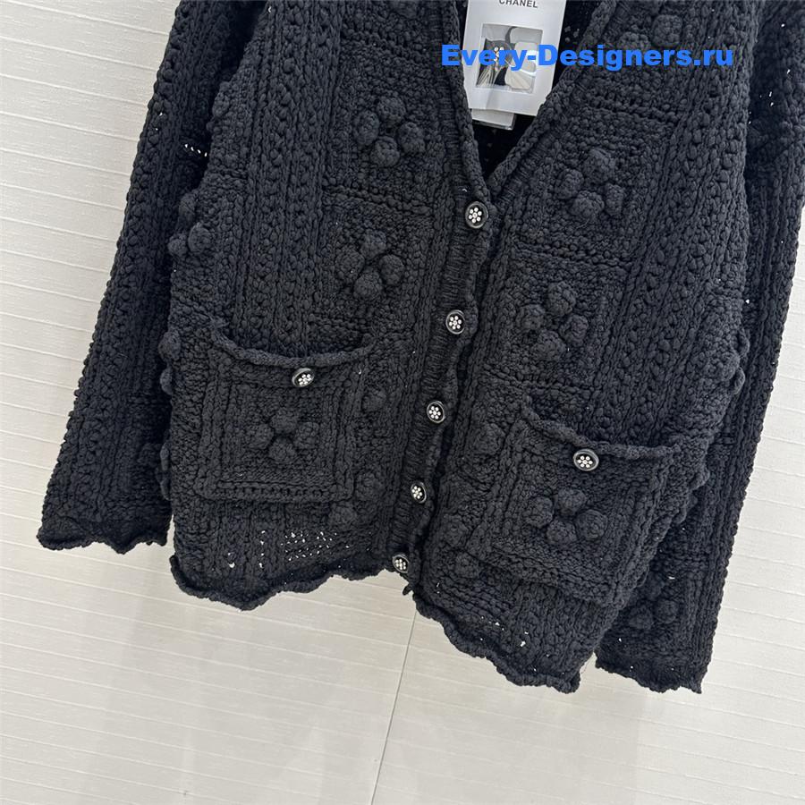 Ch**el crochet embossed cardigan