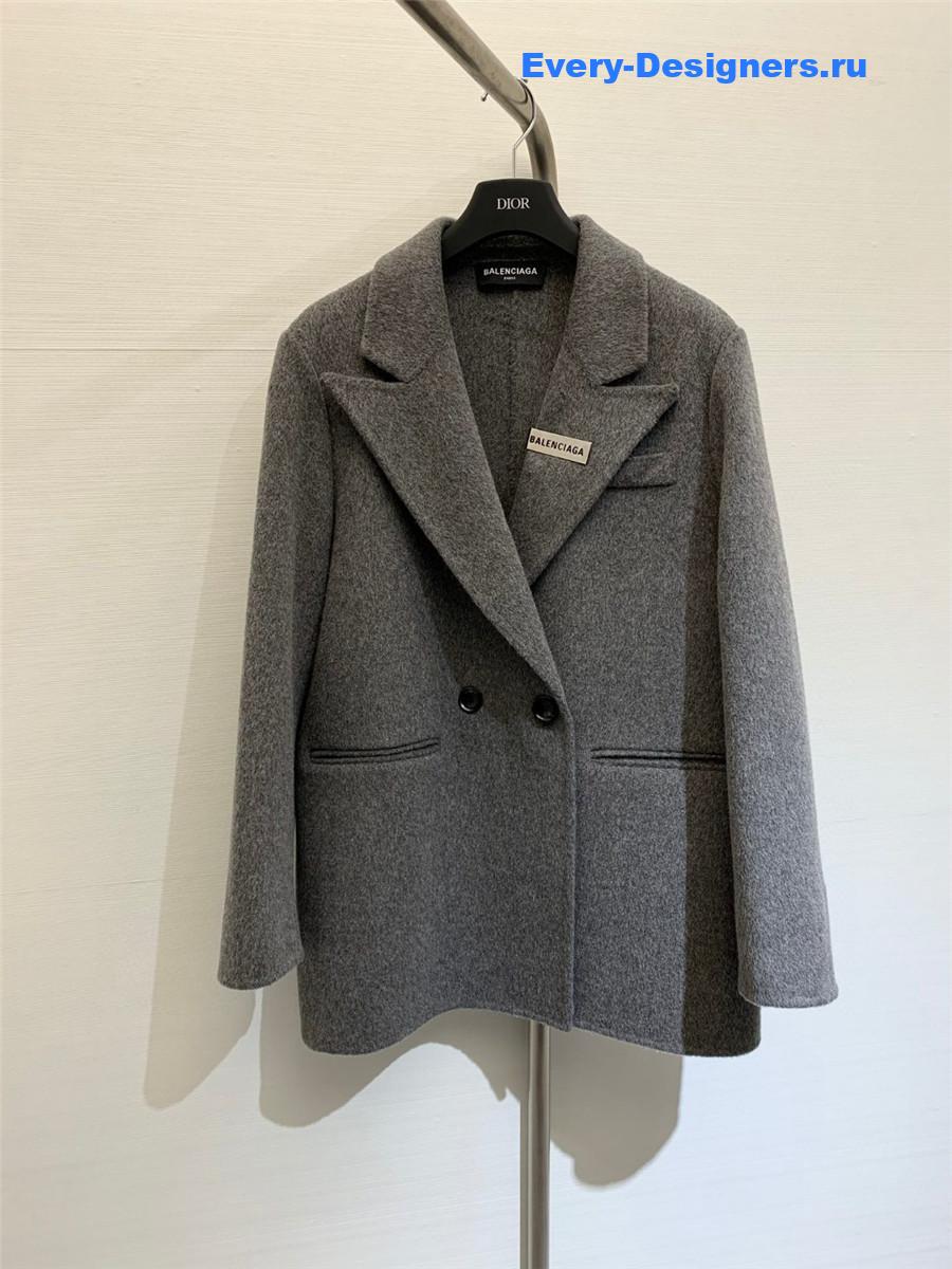 Ba1en*iaga loose wool cropped coat