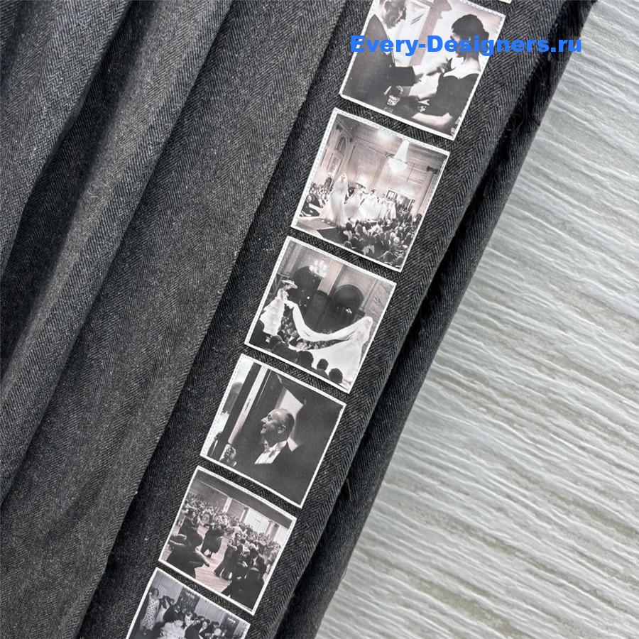 D10r woolen pleated skirt