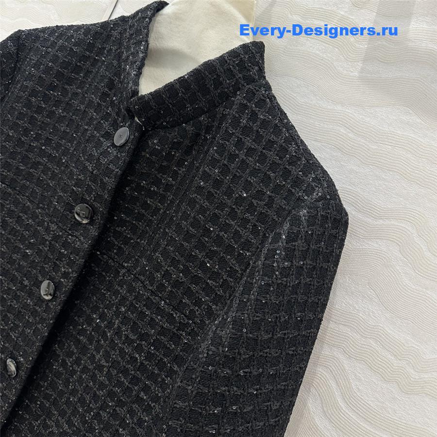 Ch**el check soft tweed jacket