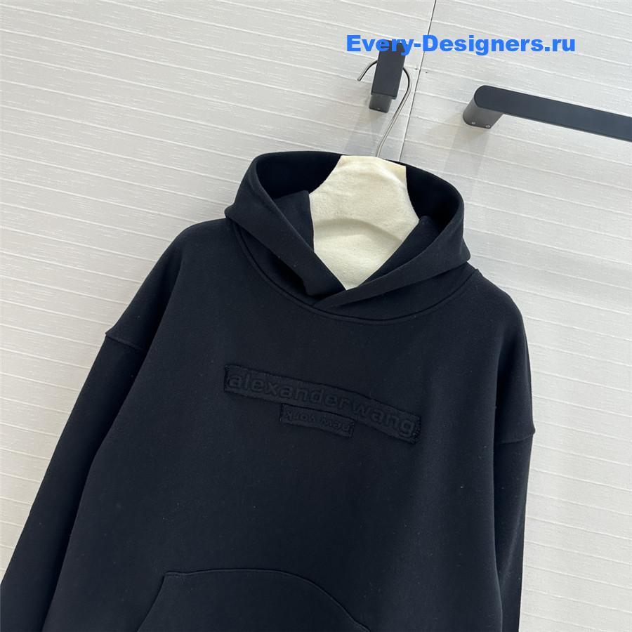 A1exa*der wang oversize logo hoodie black