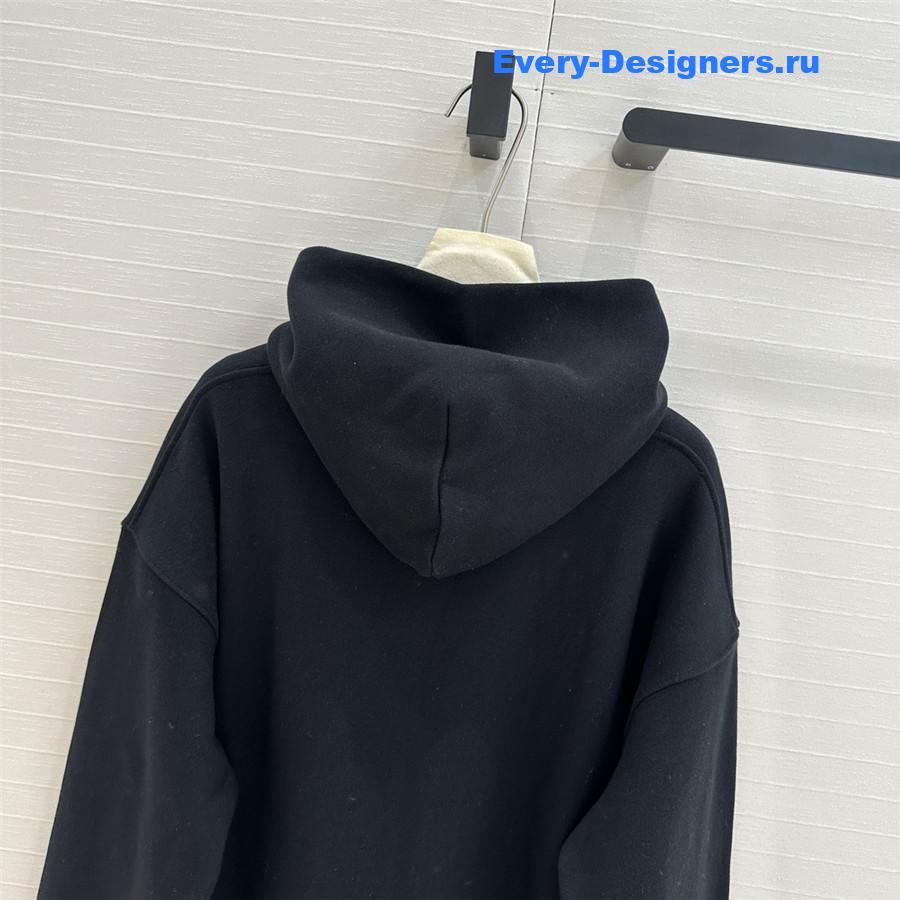 A1exa*der wang oversize logo hoodie black