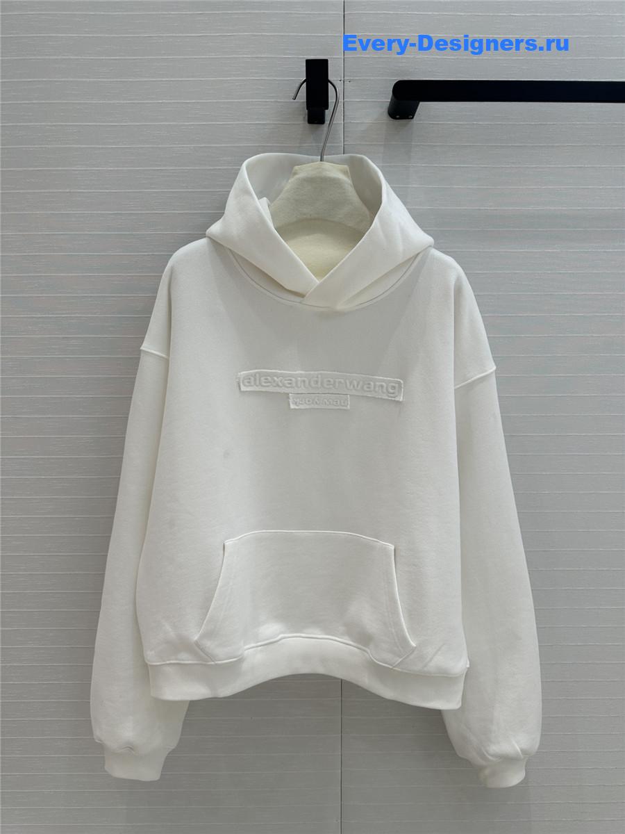 A1exa*der wang oversize logo hoodie white