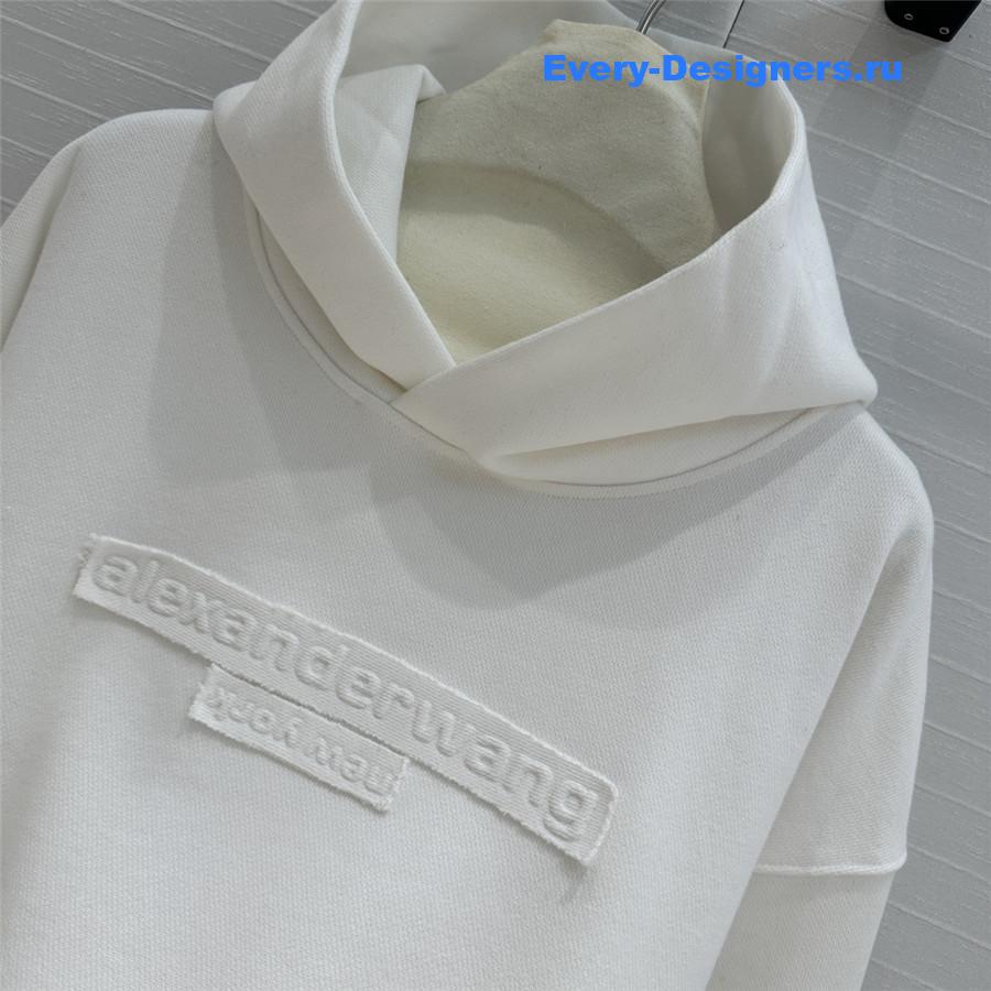 A1exa*der wang oversize logo hoodie white