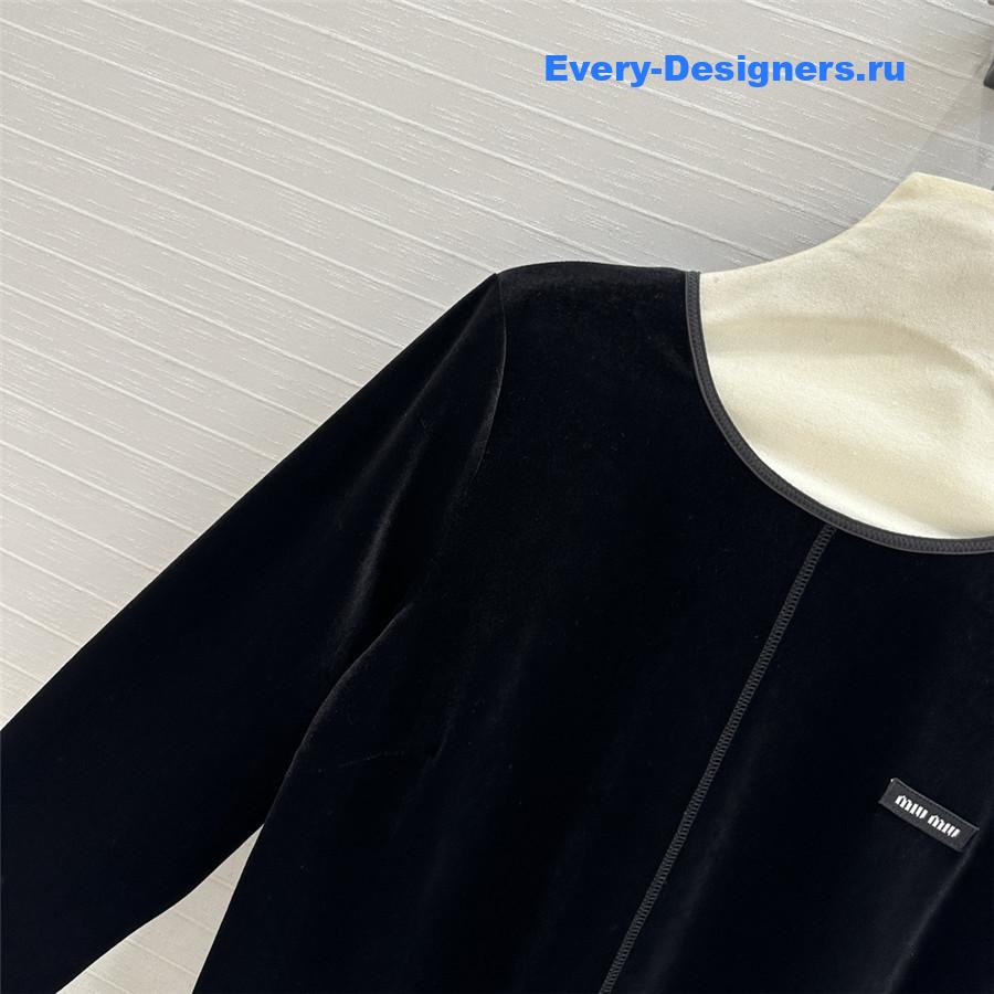 M1um1u velvet label embroidered dress