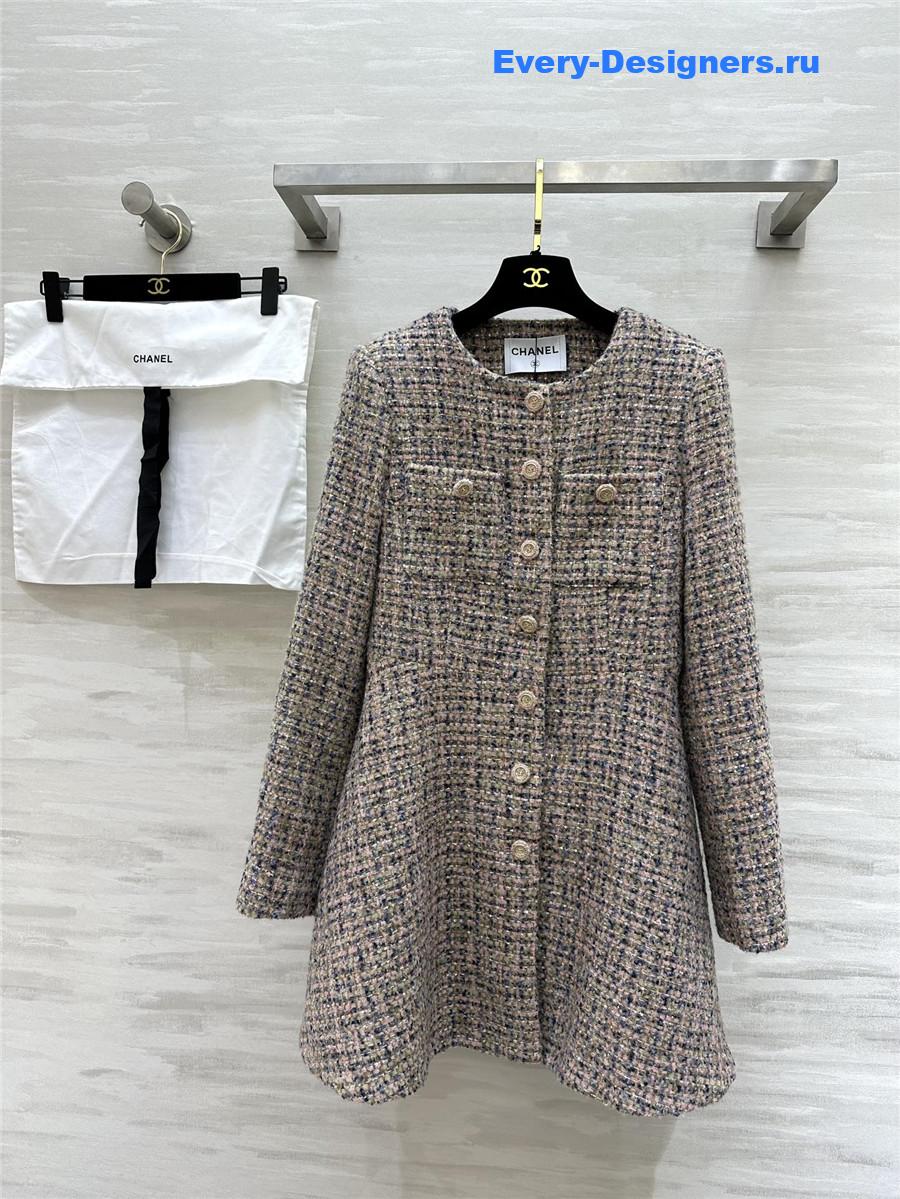 Ch**el soft tweed long sleeve dress