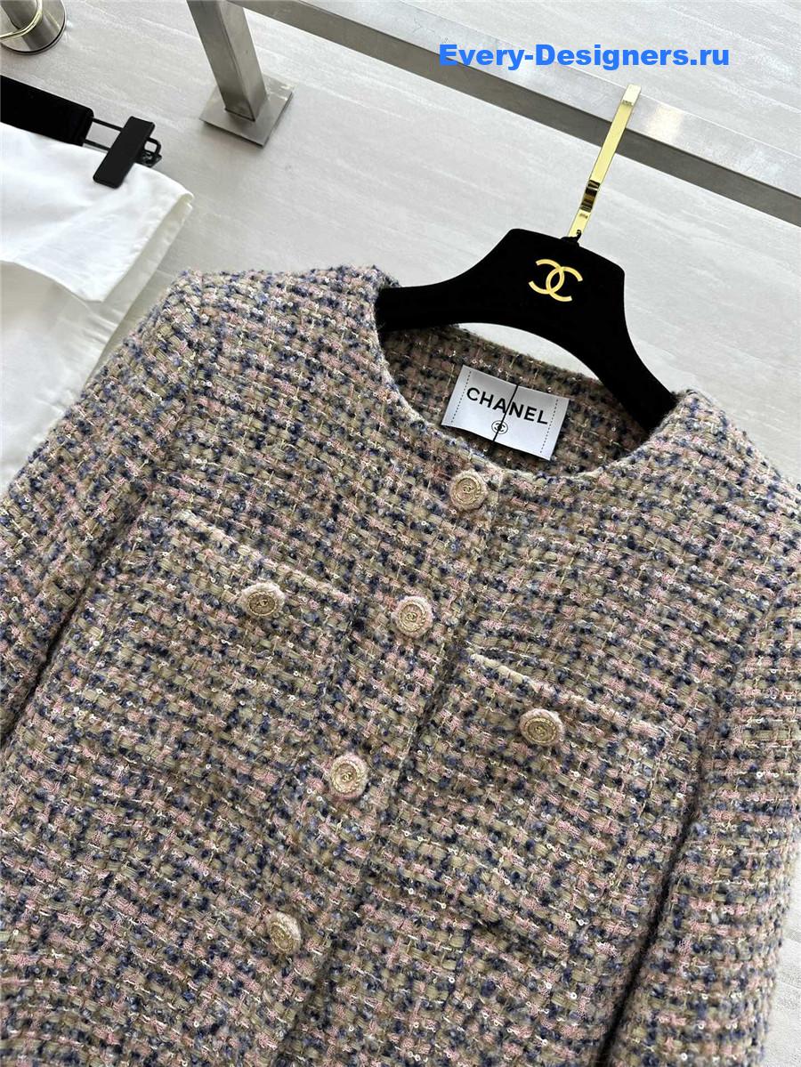 Ch**el soft tweed long sleeve dress