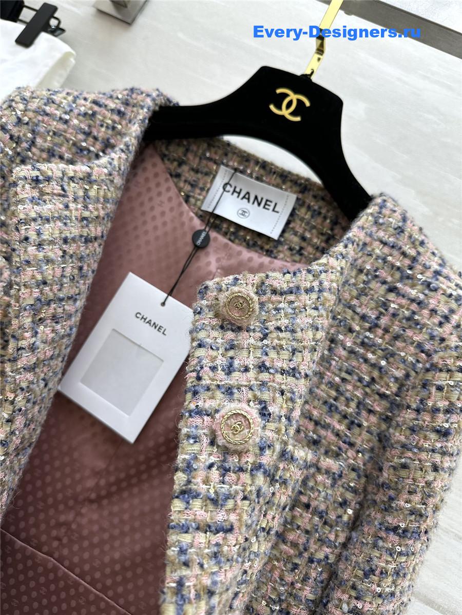 Ch**el soft tweed long sleeve dress