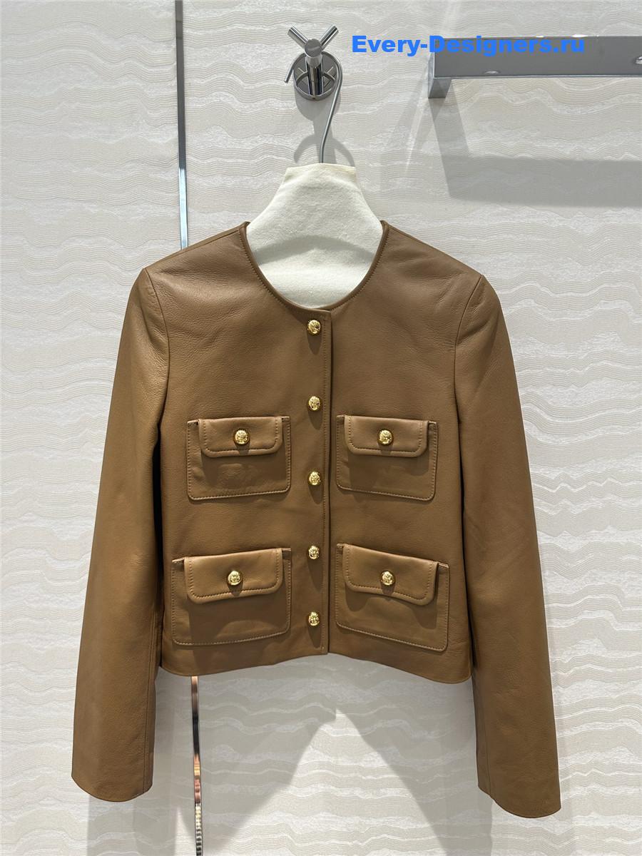 Ce1i*e nut leather jacket