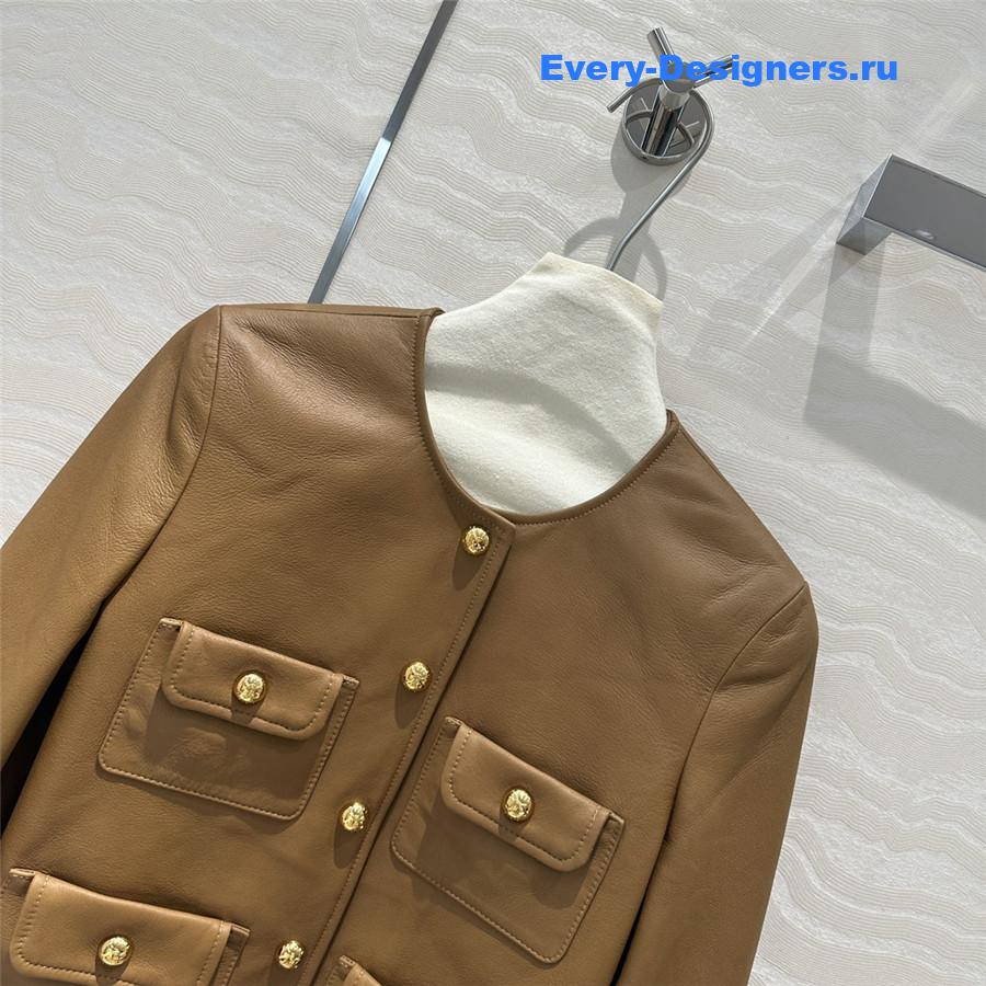 Ce1i*e nut leather jacket