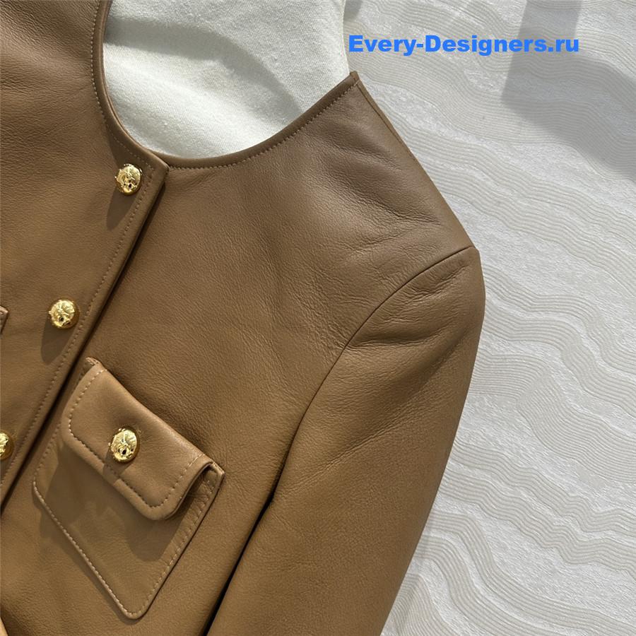 Ce1i*e nut leather jacket