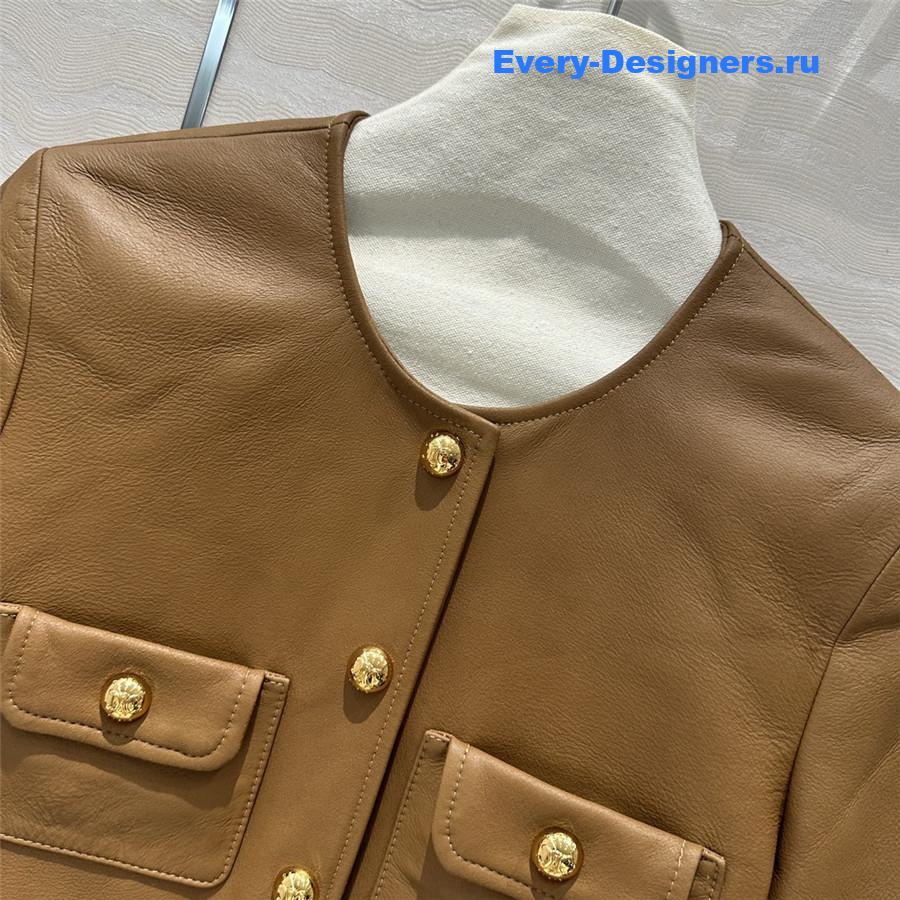 Ce1i*e nut leather jacket
