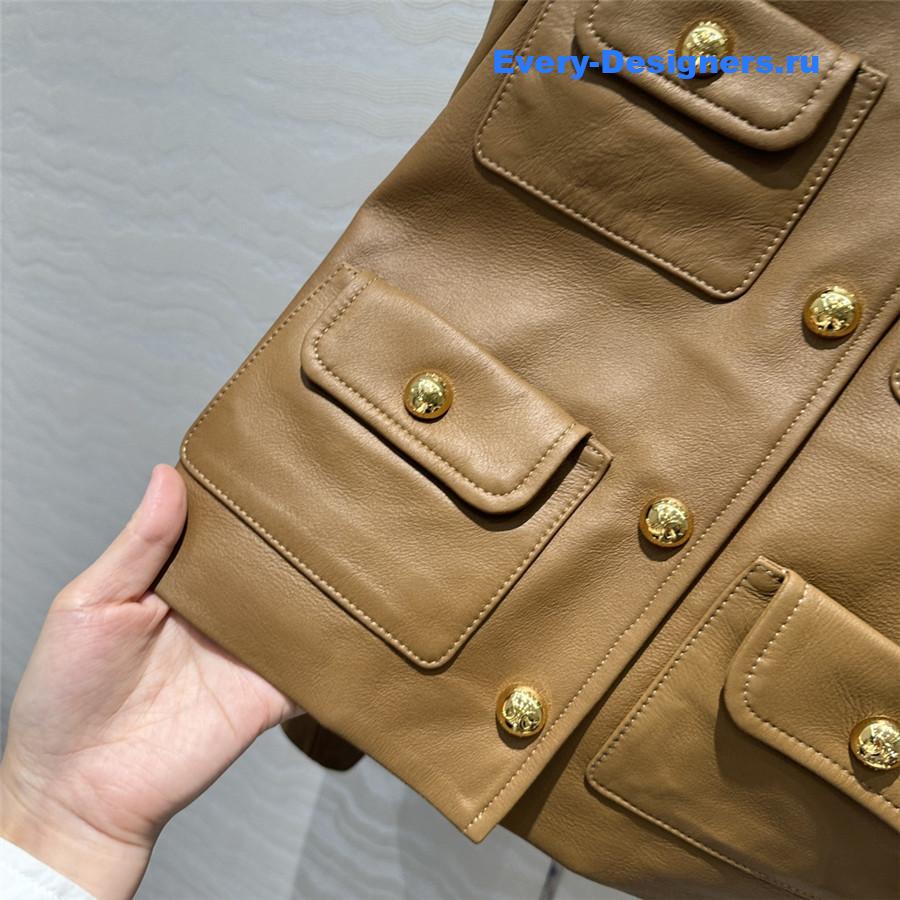 Ce1i*e nut leather jacket