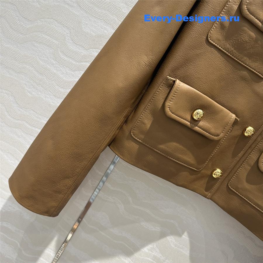 Ce1i*e nut leather jacket