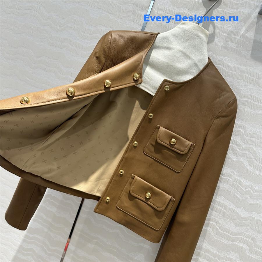 Ce1i*e nut leather jacket