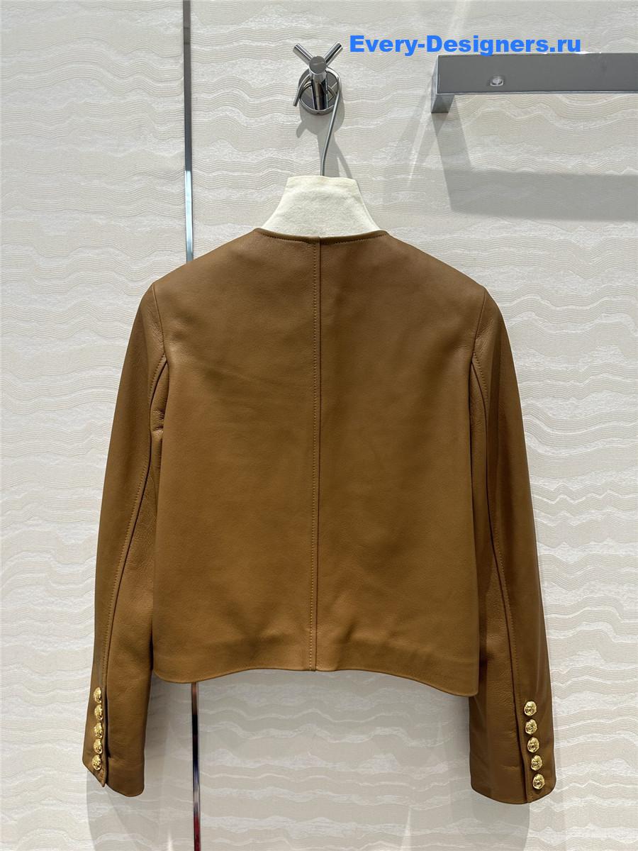 Ce1i*e nut leather jacket
