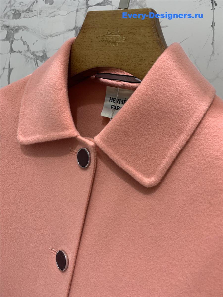 H**me5 pink cashmere coat with belt