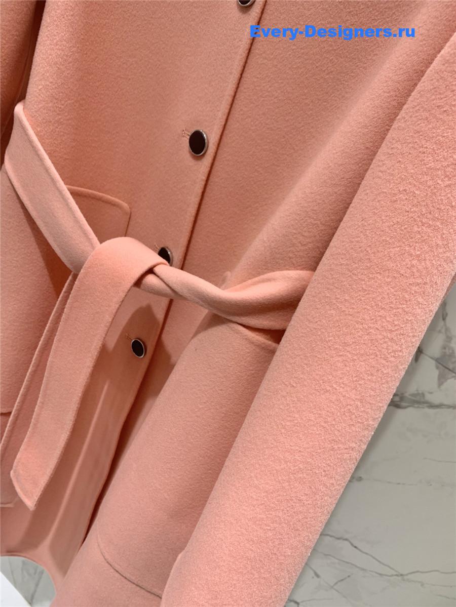 H**me5 pink cashmere coat with belt