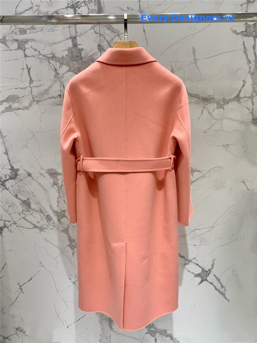 H**me5 pink cashmere coat with belt