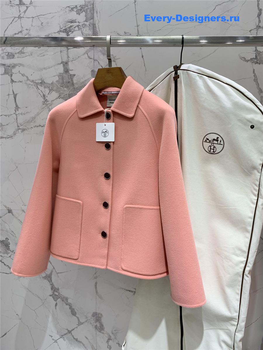 H**me5 pink cashmere coat with belt