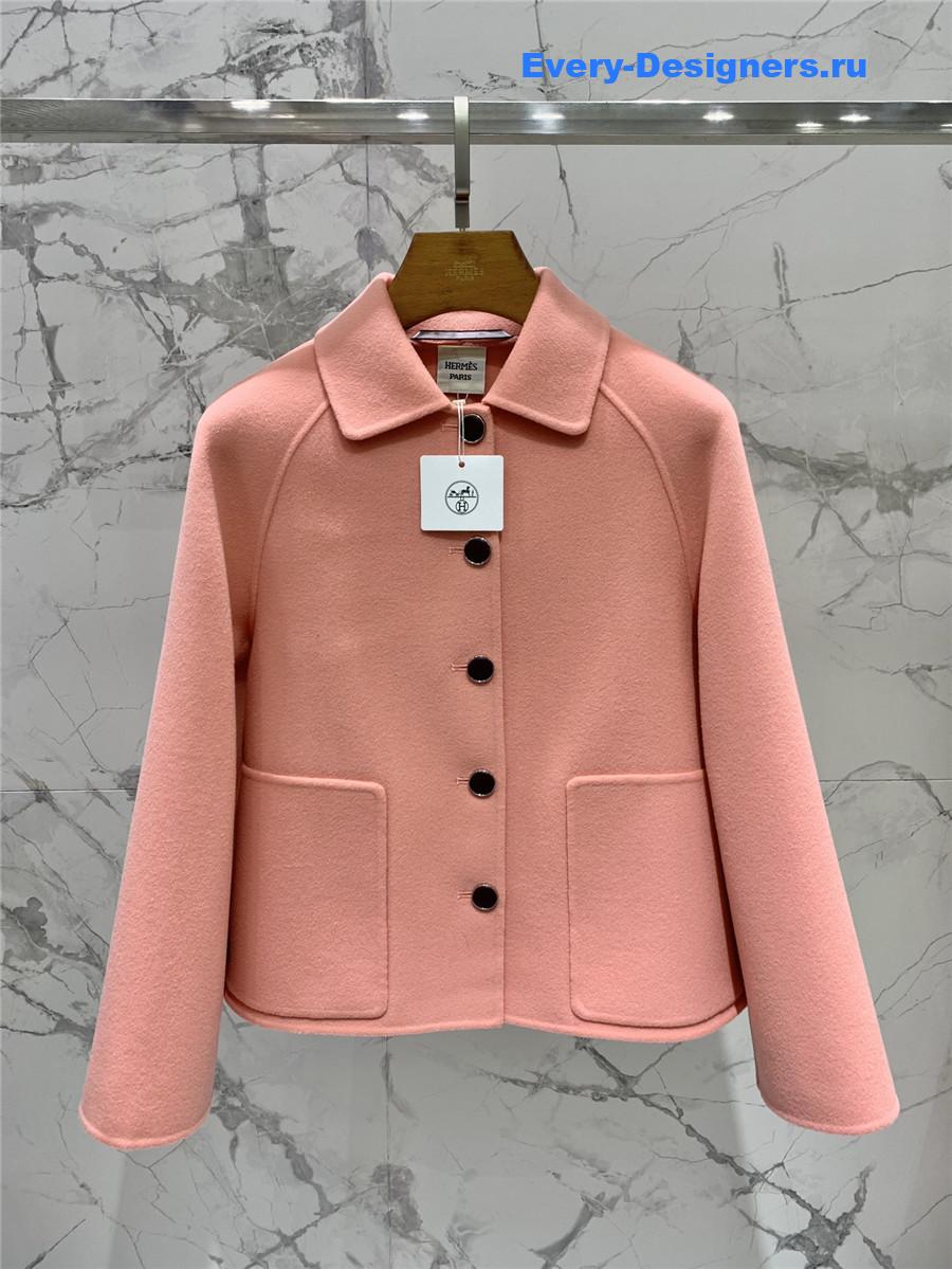 H**me5 pink cashmere coat with belt