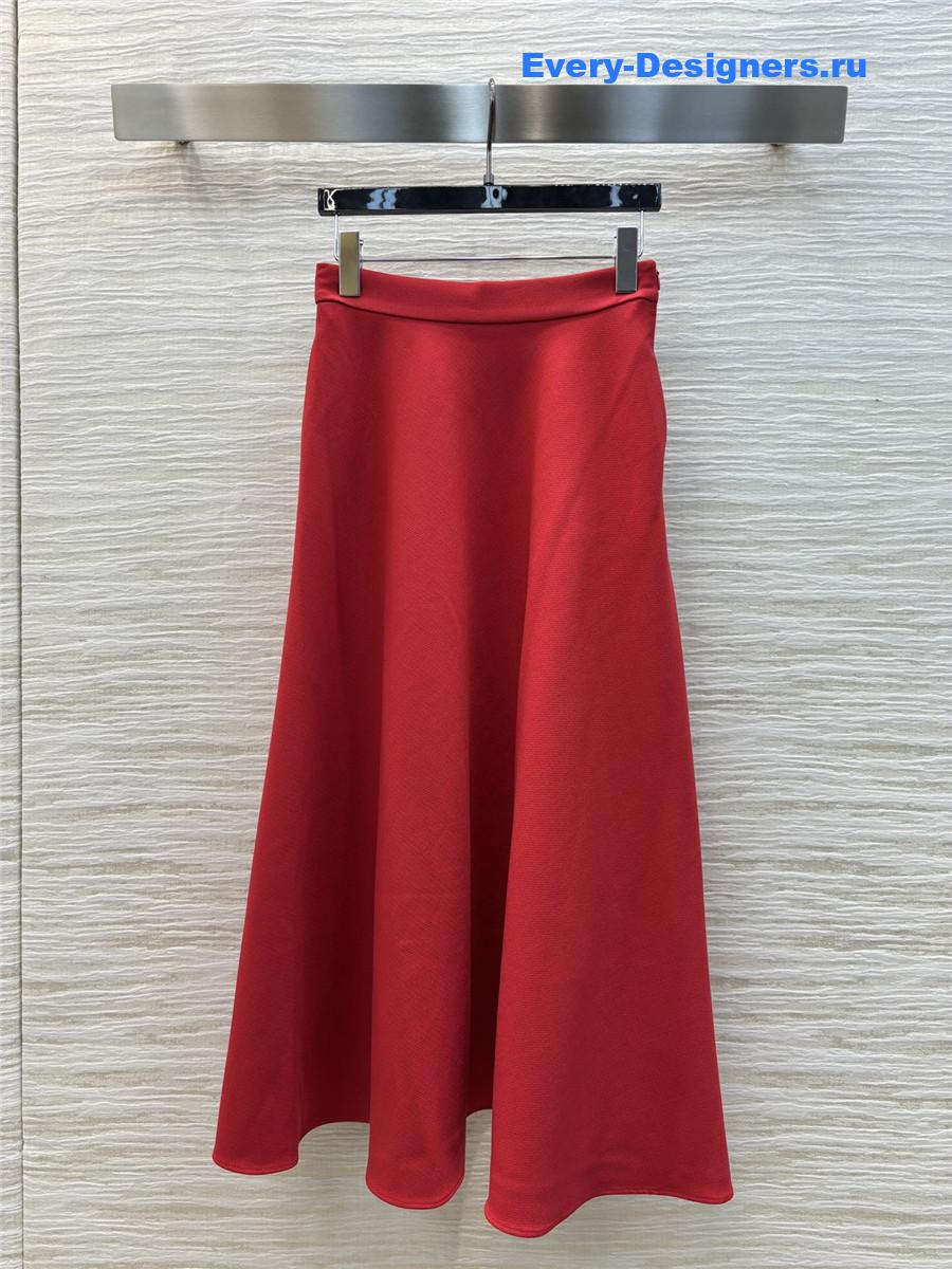 D10r red a-line maxi skirt