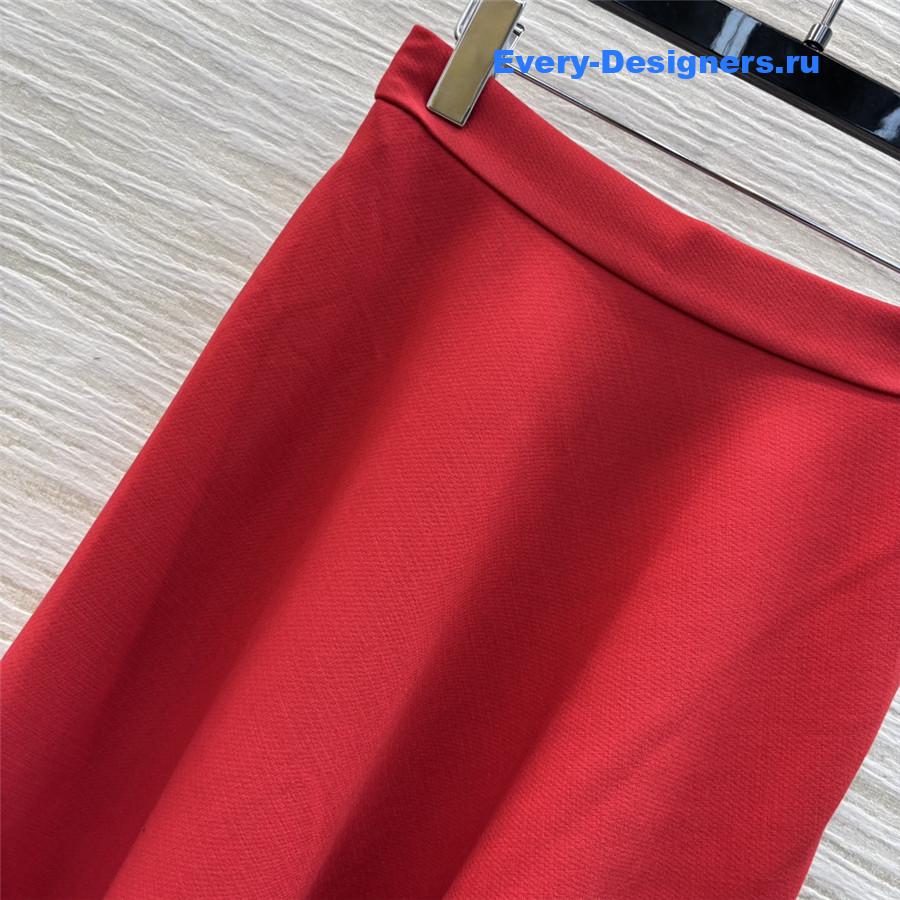 D10r red a-line maxi skirt