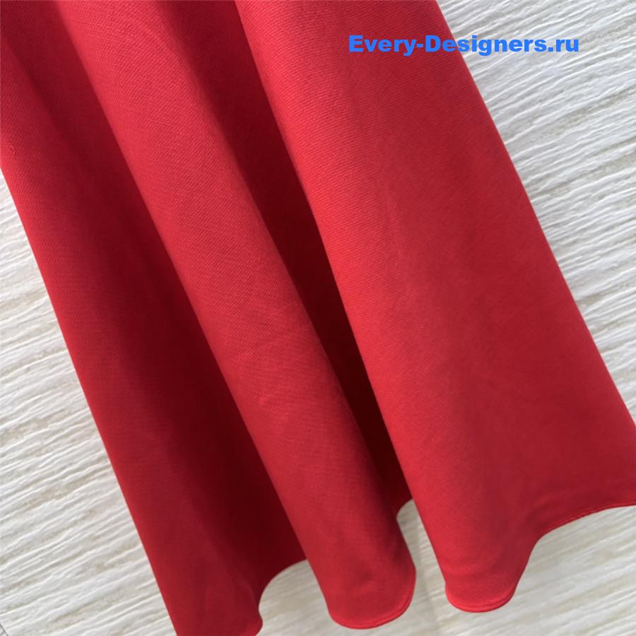 D10r red a-line maxi skirt