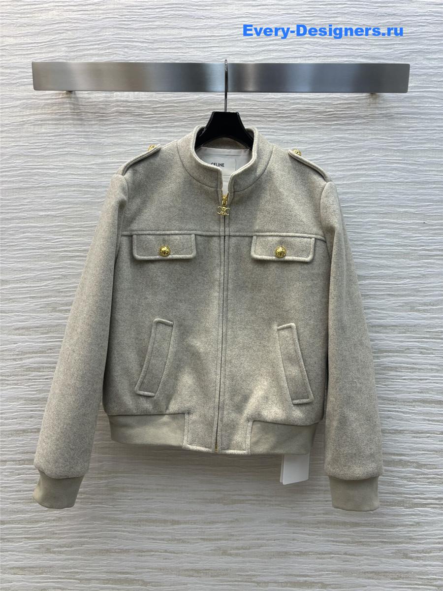 Ce1i*e stand collar woolen jacket