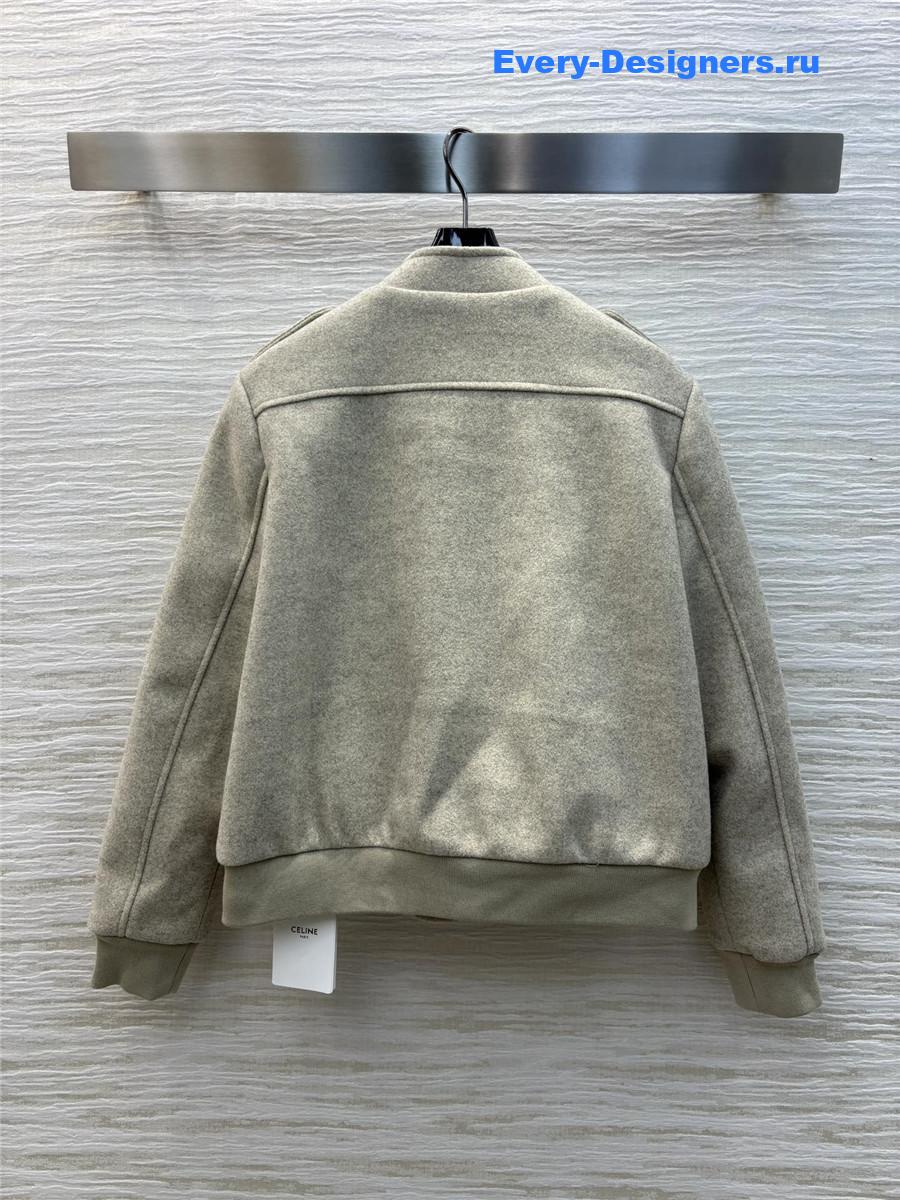 Ce1i*e stand collar woolen jacket