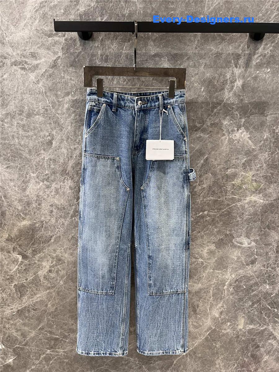 A1exa*der wang rhinestone denim overalls