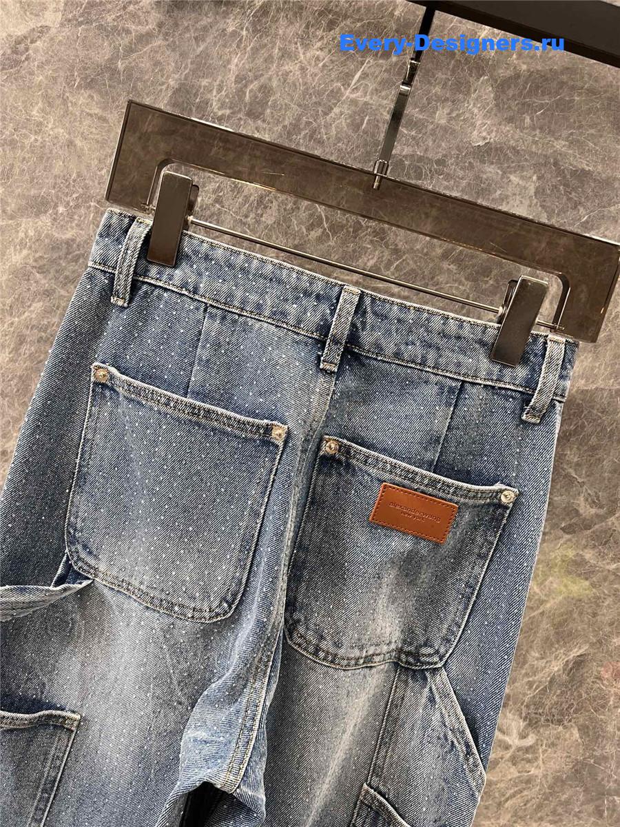 A1exa*der wang rhinestone denim overalls