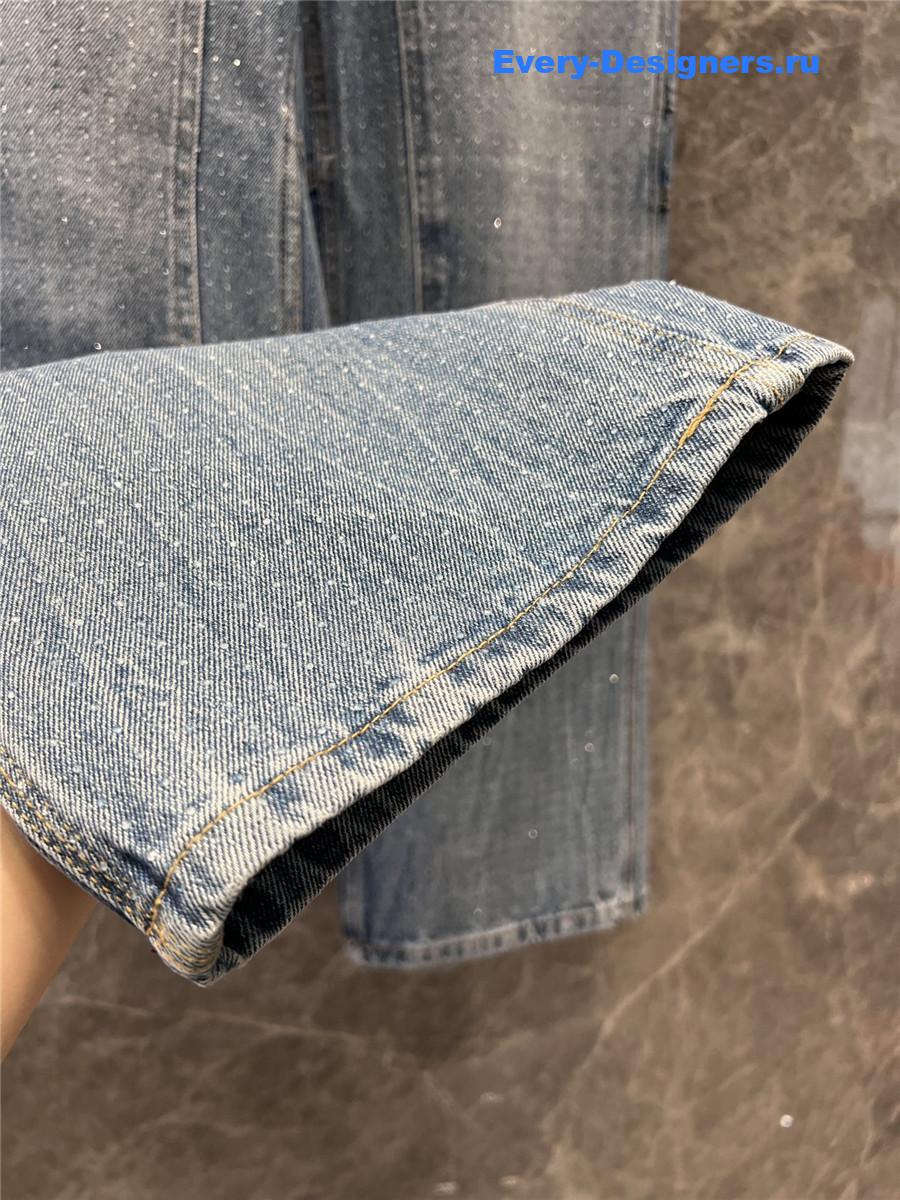 A1exa*der wang rhinestone denim overalls