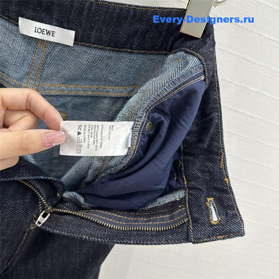 L0ew* denim sickle jeans